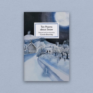 Front cover of the Ten Poems about Snow poetry pamphlet on a decorative background