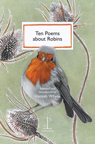 Front cover of the poetry pamphlet Ten Poems about Robins