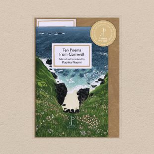Pack image of the Ten Poems from Cornwall poetry pamphlet on a decorative background