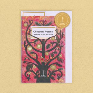 Pack image of the Christmas Presents: Ten Poems to Give and Receive poetry pamphlet on a decorative background