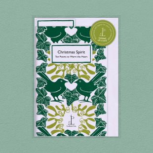 Pack image of the Christmas Spirit: Ten Poems to Warm the Heart poetry pamphlet on a decorative background