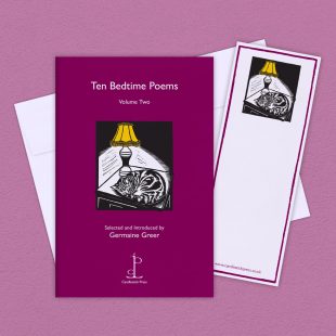 Group image of the Ten Bedtime Poems: Volume Two poetry pamphlet on a decorative background
