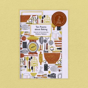 Pack image of the Ten Poems about Baking poetry pamphlet on a decorative background