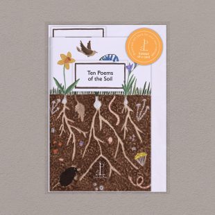 Pack image of the Ten Poems of the Soil poetry pamphlet on a decorative background