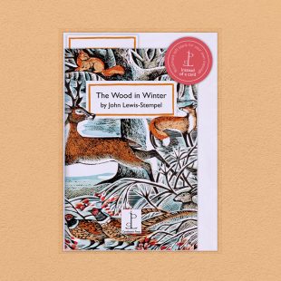Pack image of the The Wood in Winter: by John Lewis-Stempel poetry pamphlet on a decorative background