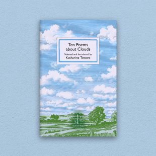 Front cover of the Ten Poems about Clouds poetry pamphlet on a decorative background