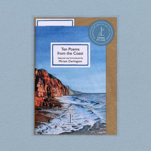 Pack image of the Ten Poems from the Coast poetry pamphlet on a decorative background
