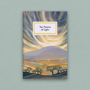 Front cover of the Ten Poems of Light poetry pamphlet on a decorative background