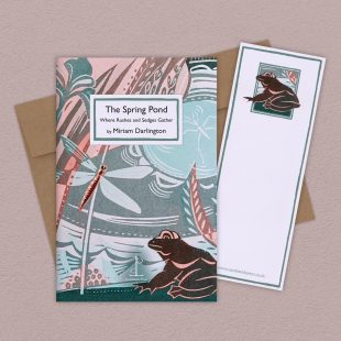 Group image of the The Spring Pond: Where Rushes and Sedges Gather - by Miriam Darlington poetry pamphlet on a decorative background