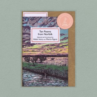 Pack image of the Ten Poems from Norfolk poetry pamphlet on a decorative background