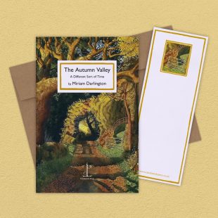 Group image of the The Autumn Valley: A Different Sort of Time - by Miriam Darlington poetry pamphlet on a decorative background