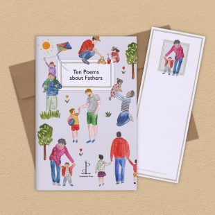 View ‘Ten Poems about Fathers’ group shot Group image of the Ten Poems about Fathers poetry pamphlet on a decorative background