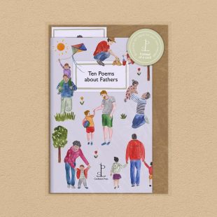 View ‘Ten Poems about Fathers’ pack shot Pack image of the Ten Poems about Fathers poetry pamphlet on a decorative background