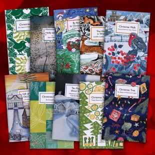 Candlestick festive pamphlets on a decorative background